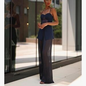 The Drop Women's Sky Captain Organza Inset Long Corset Top by @signedblake